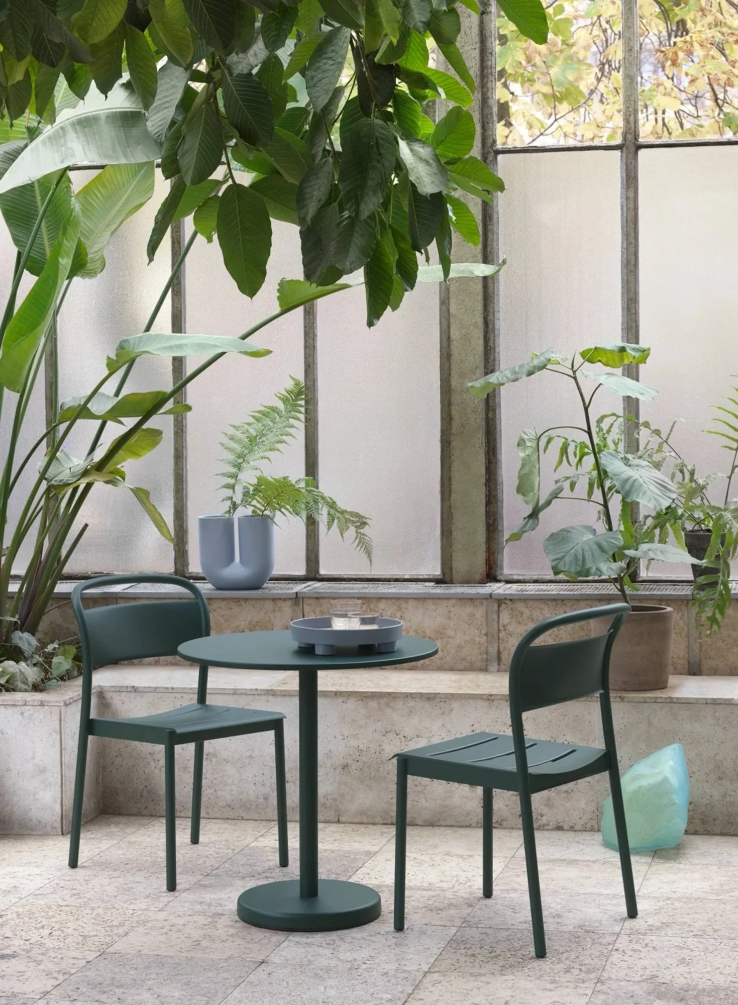 Linear steel side chair, Black Muuto