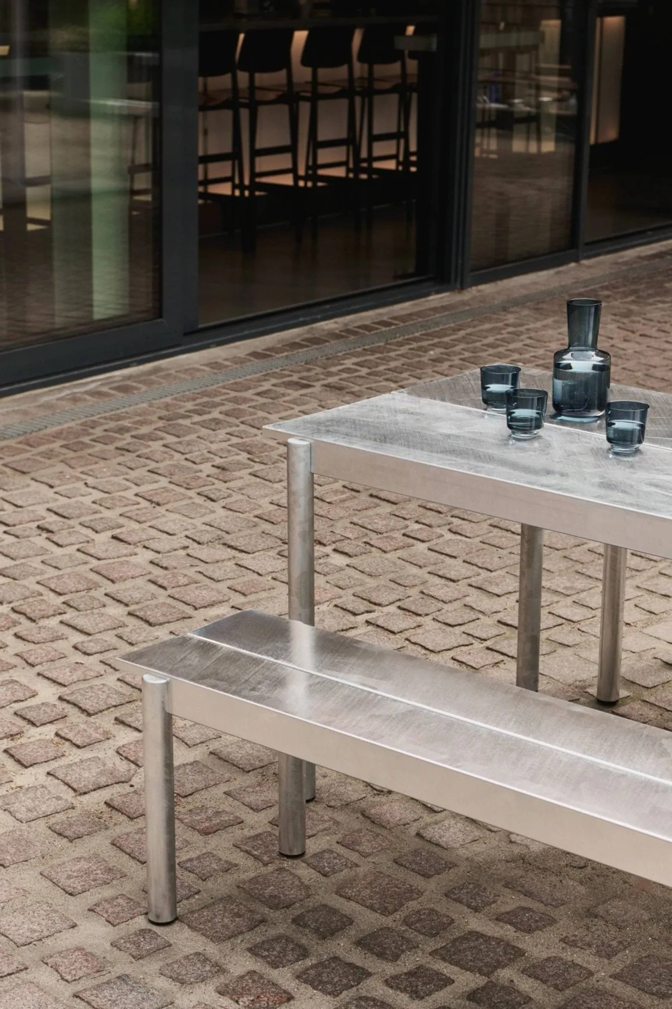 Linear steel table 75x200 cm, Warm galvanized steel Muuto