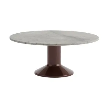 Midst coffee table - Grey marble-dark red, Ø90 cm - Muuto