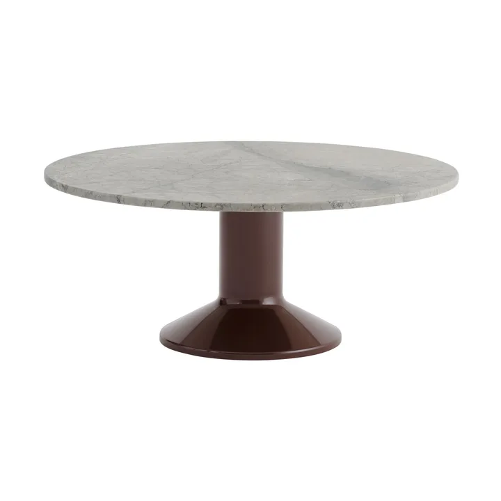 Midst coffee table - Grey marble-dark red, Ø90 cm - Muuto