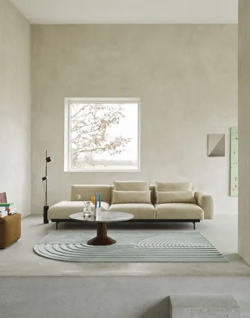 Midst coffee table - Grey marble-dark red, Ø90 cm - Muuto