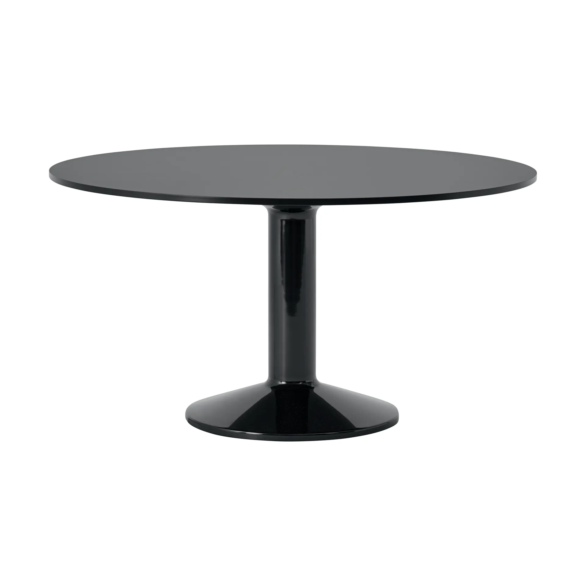 Midst pedestal table, Black nanolaminate-black, Ø140 cm Muuto