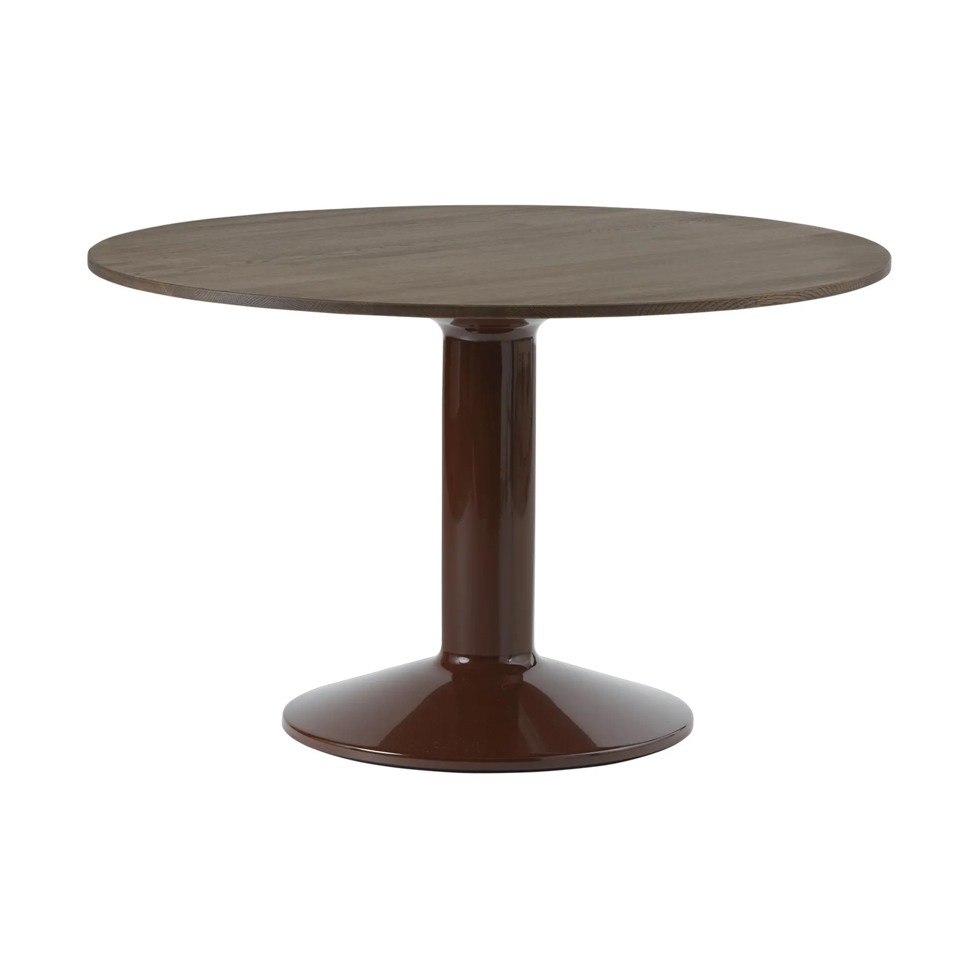 Midst pedestal table, Dark oiled oak-dark red, Ø120 cm Muuto