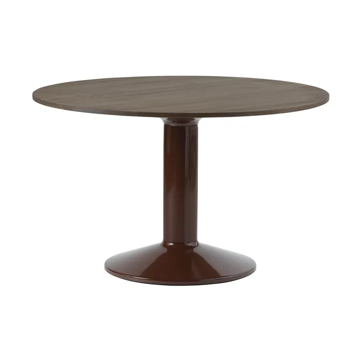 Midst pedestal table - Dark oiled oak-dark red, Ø120 cm - Muuto