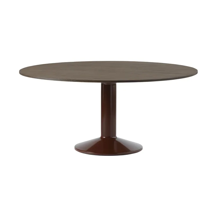 Midst pedestal table - Dark oiled oak-dark red, Ø160 cm - Muuto