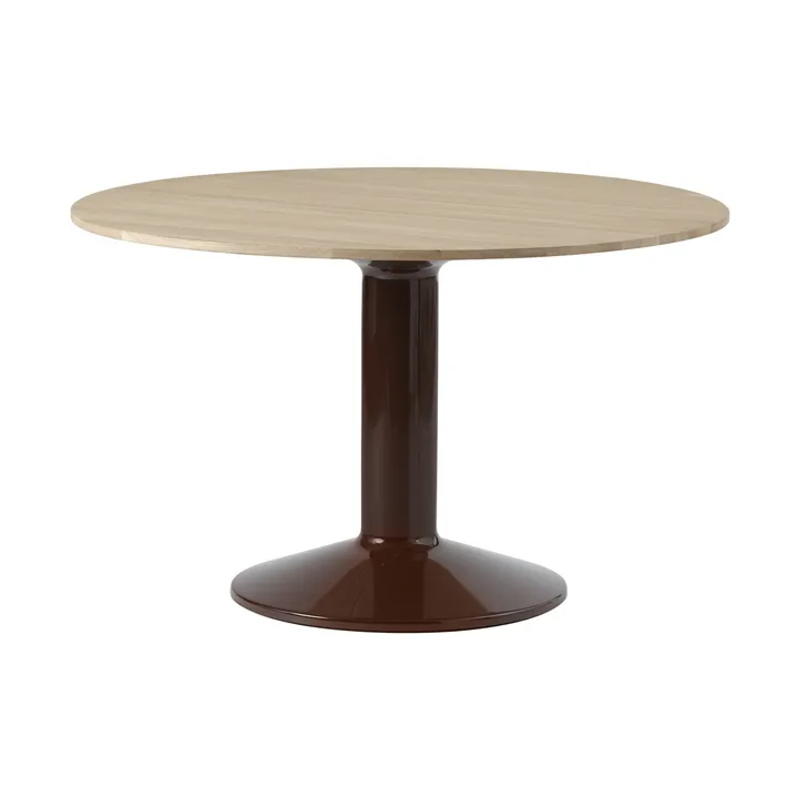 Midst pedestal table - Oiled oak-dark red, Ø120 cm - Muuto
