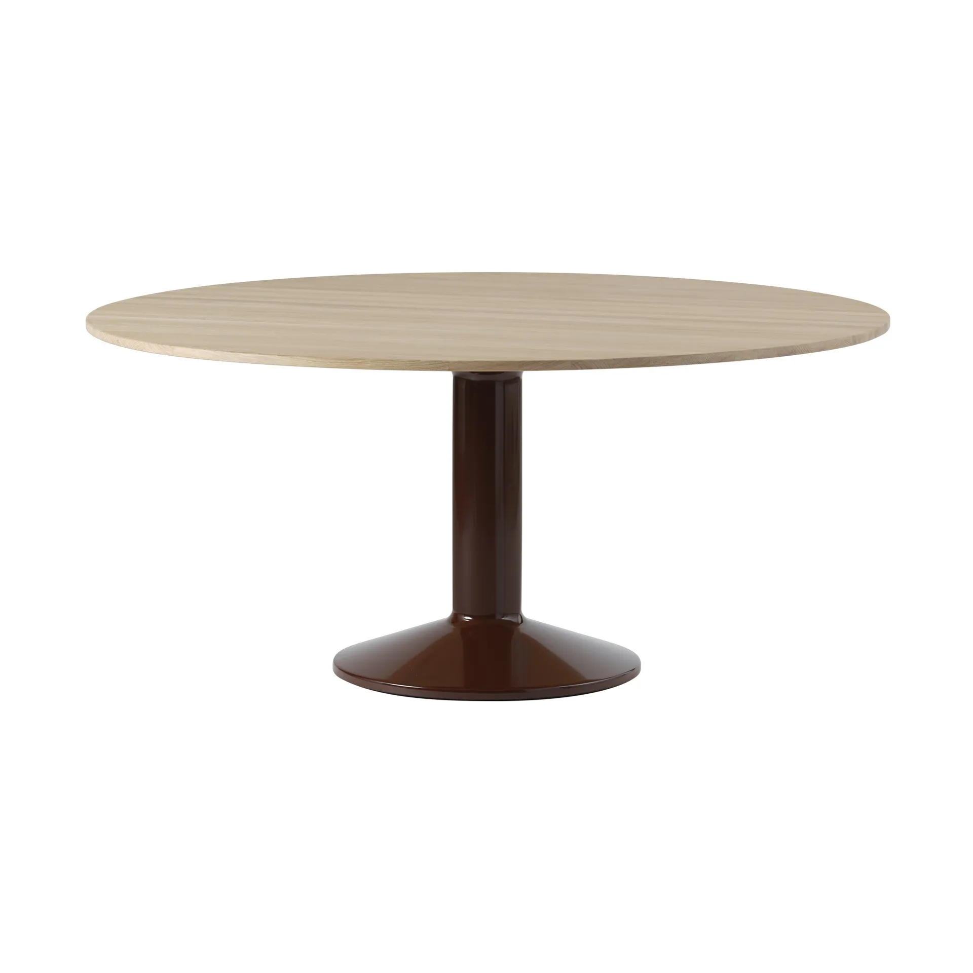 Midst pedestal table, Oiled oak-dark red, Ø160 cm Muuto
