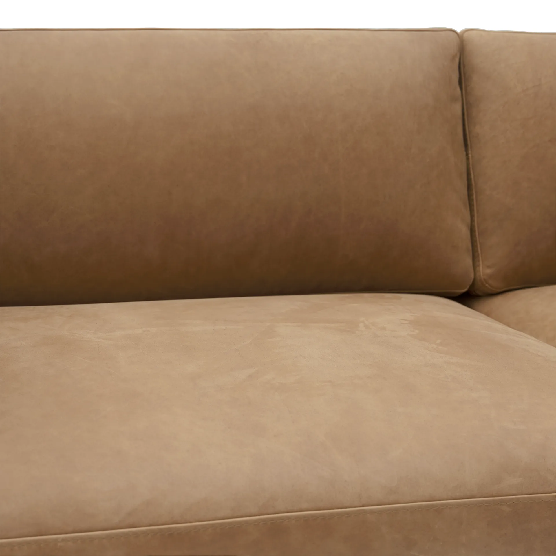 Outline 3.5-seater sofa polished aluminum, Grace leather Camel Muuto