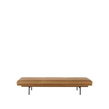 Outline daybed - Refine leather cognac-Black - Muuto