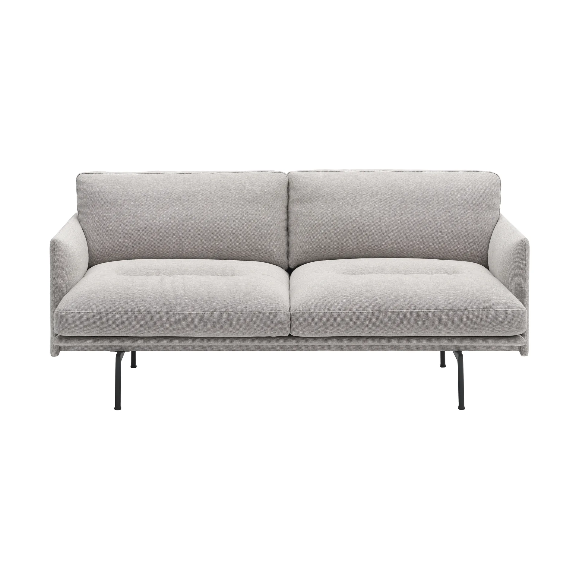 Outline Soft sofa, Clay 12–black legs, 2-seater Muuto