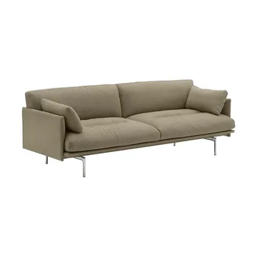 Outline Soft sofa - Clay 15-aluminium legs, 3 seater - Muuto