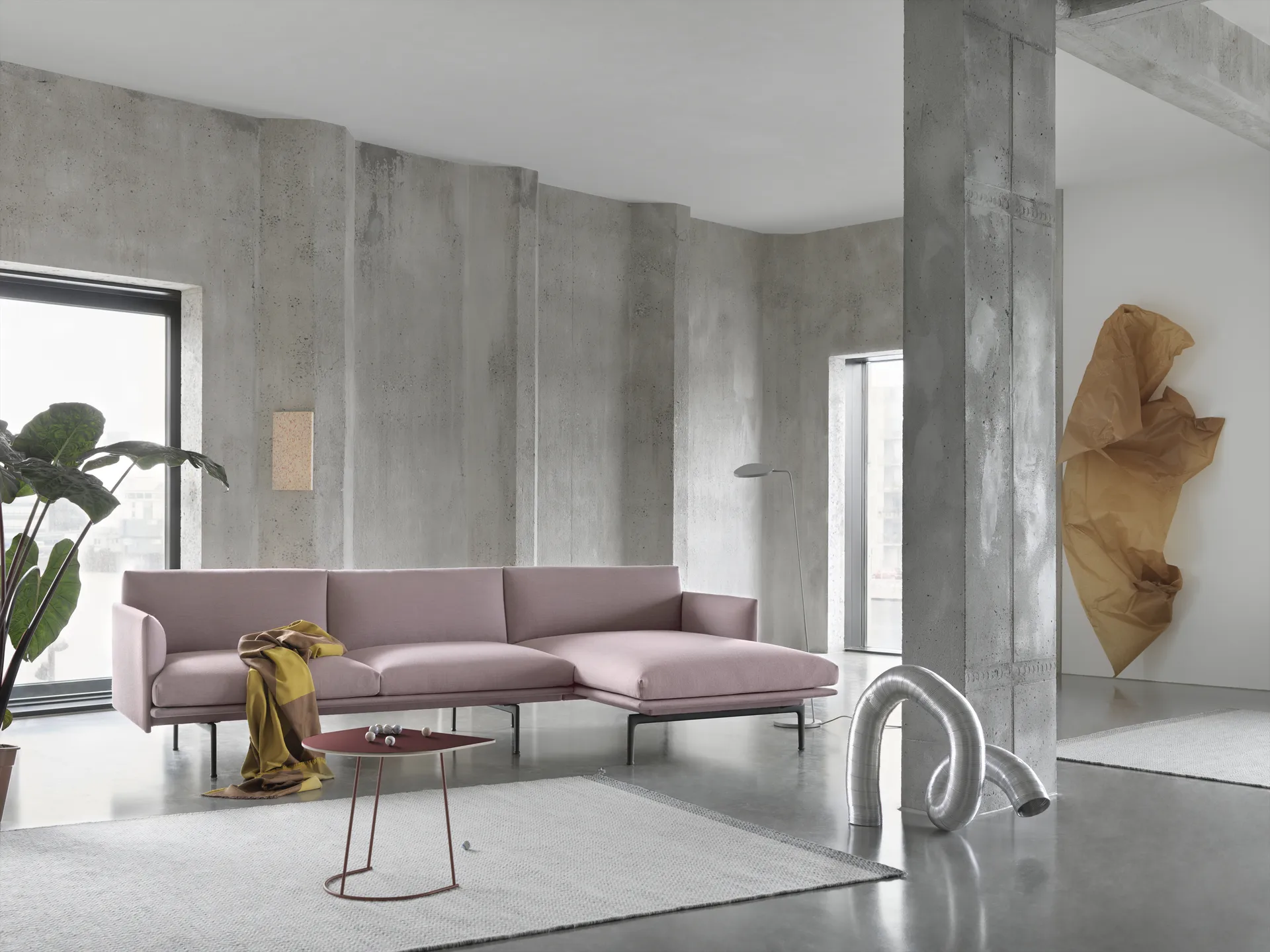 Ply wool rug 80x200 cm, Grey Muuto