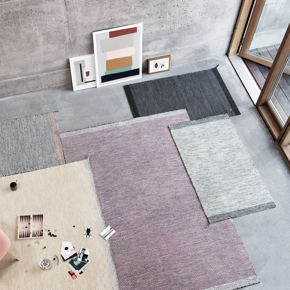 Ply wool rug 85x140 cm, yellow Muuto