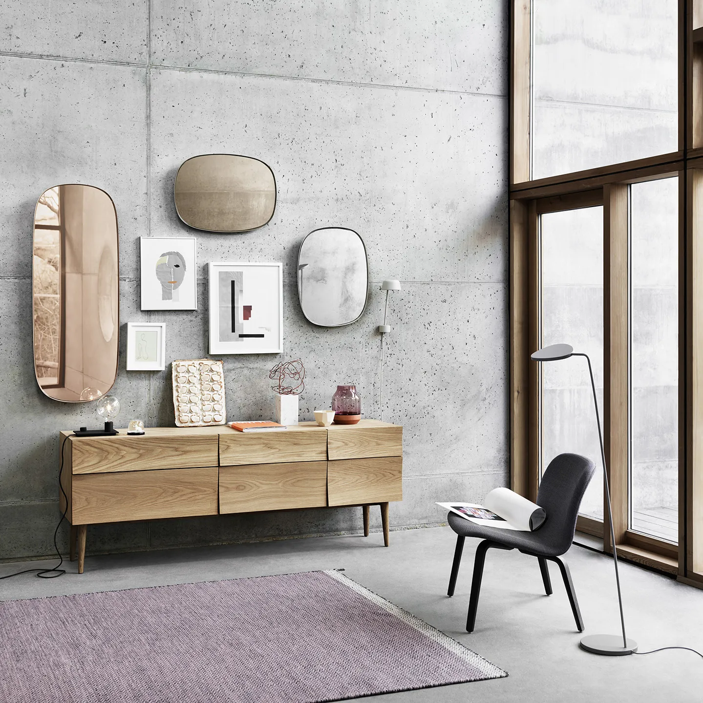 Reflect side table large, Oak Muuto