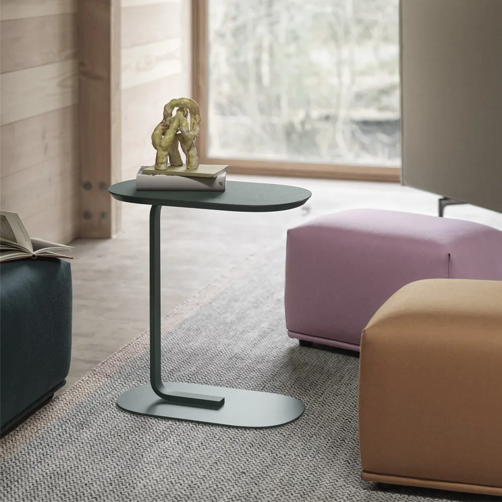 Relate Side table H: 73.5 cm, Dark green Muuto