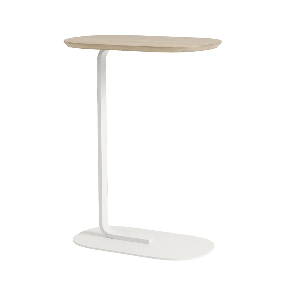 Relate Side table H: 73.5 cm, Solid oak-off white Muuto