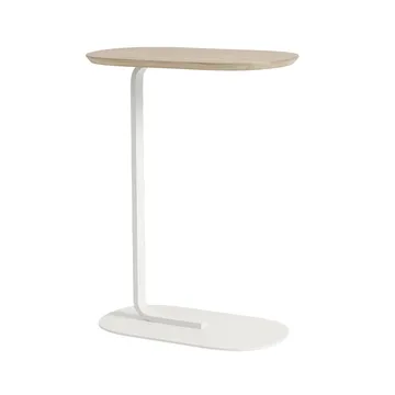 Relate Side table H: 73.5 cm - Solid oak-off white - Muuto