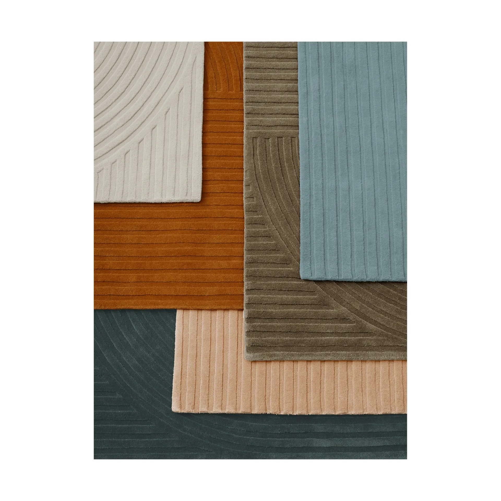 Relevo Rug Quattro wool rug, Dark green, 200x300 cm Muuto
