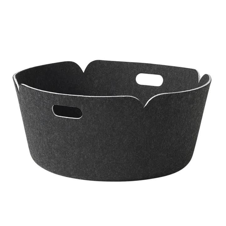 Restore storage basket round - Black melange - Muuto