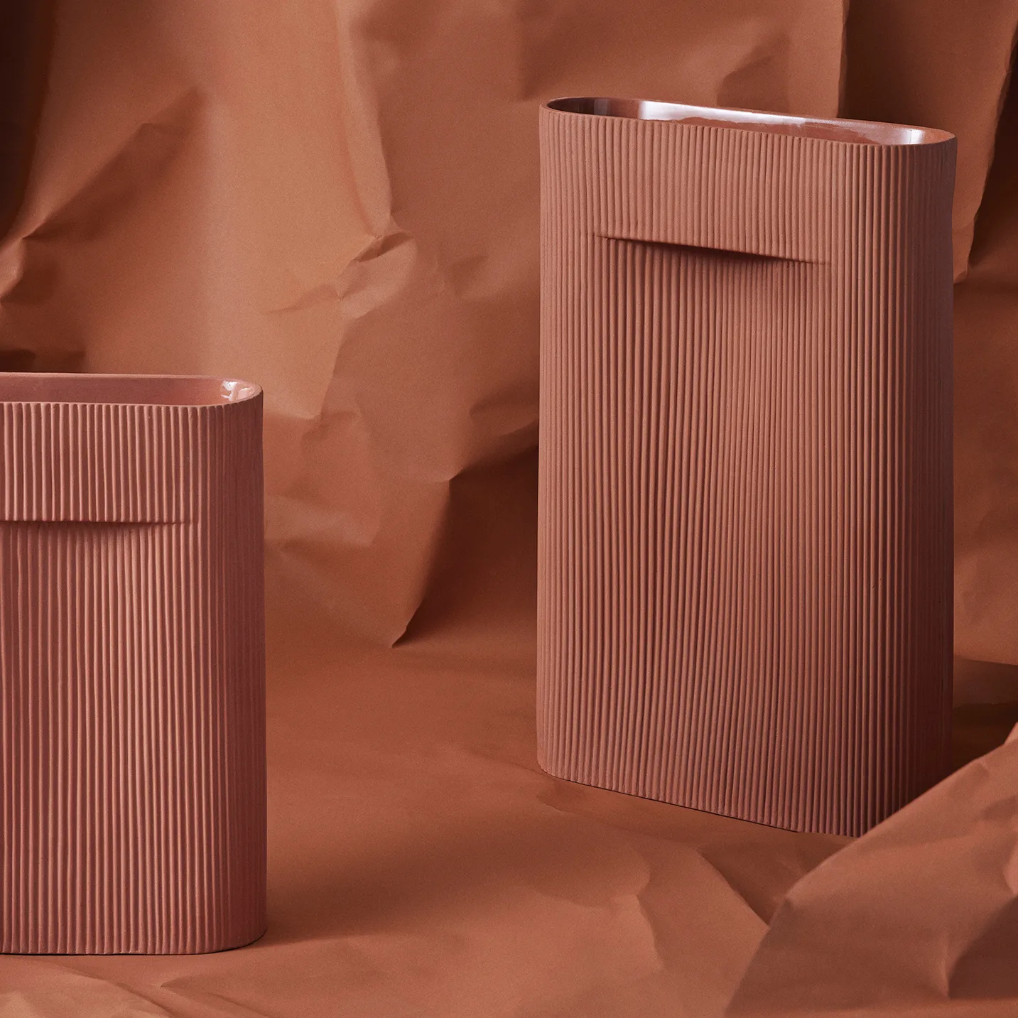 Ridge vase 48.5 cm, Terracotta Muuto