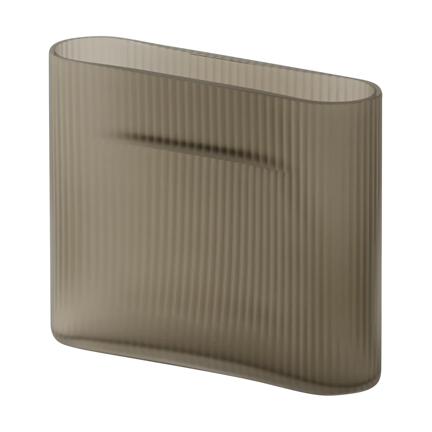 Ridge vase frosted glass 16,5 cm, Taupe Muuto