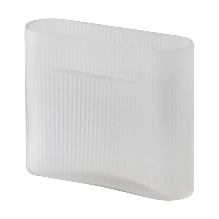 Ridge vase frosted glass 16,5 cm - White - Muuto