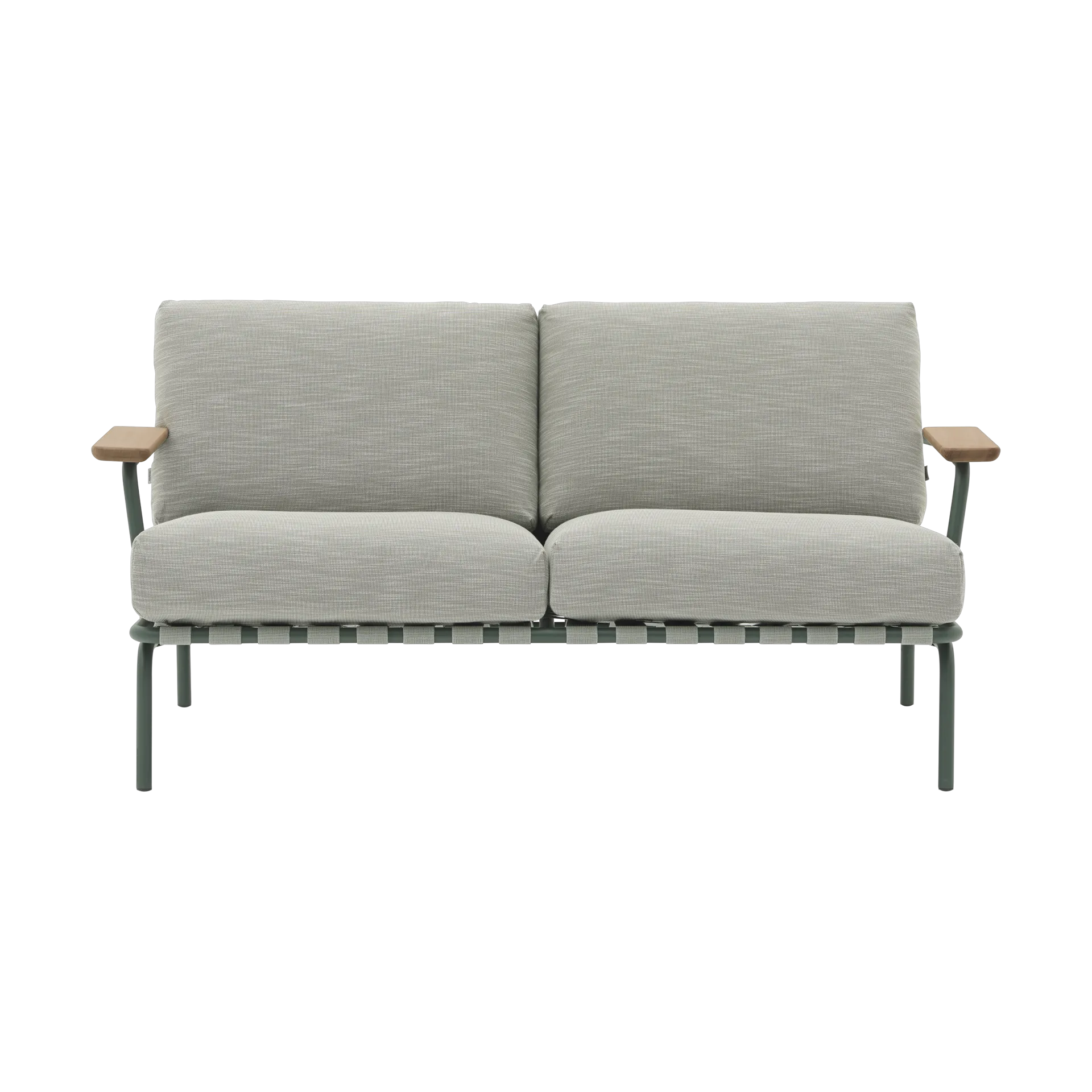 Settle 2-seater sofa, Ribbed Weave 2 Dark green Muuto