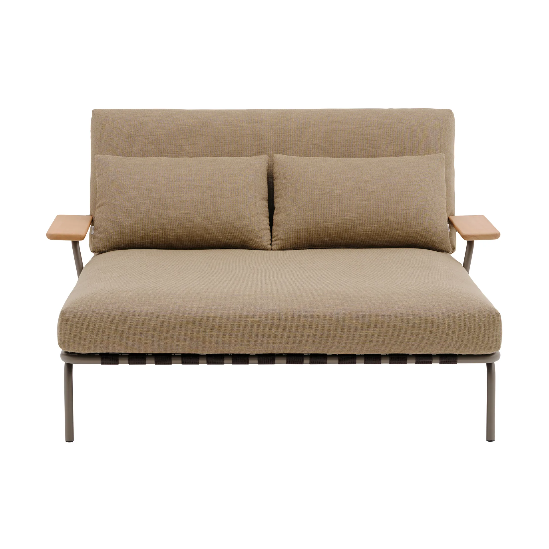 Settle chaise lounge, Ribbed Weave 5-taupe, with armrests Muuto