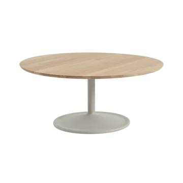 Soft coffee table Ø95 cm - Solid oak-grey - Muuto