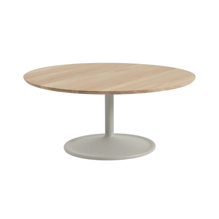 Soft coffee table Ø95 cm - Solid oak-grey - Muuto