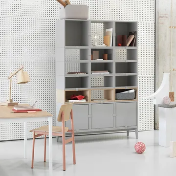 Stacked 2.0 shelving open, medium - light grey - Muuto