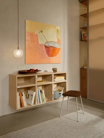 Stacked 2.0 shelving with back plate, large - oak - Muuto