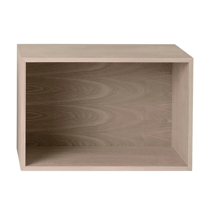 Stacked 2.0 shelving with back plate, large - oak - Muuto