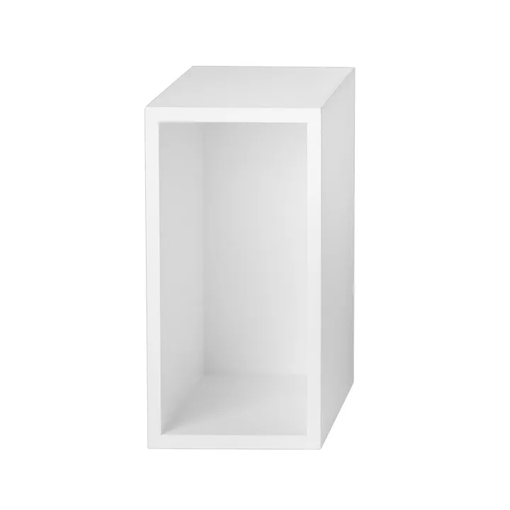 Stacked 2.0 shelving with back plate, small - white - Muuto