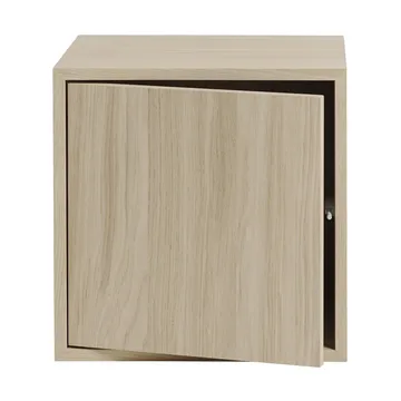 Stacked 2.0 shelving with door, medium - Oak - Muuto
