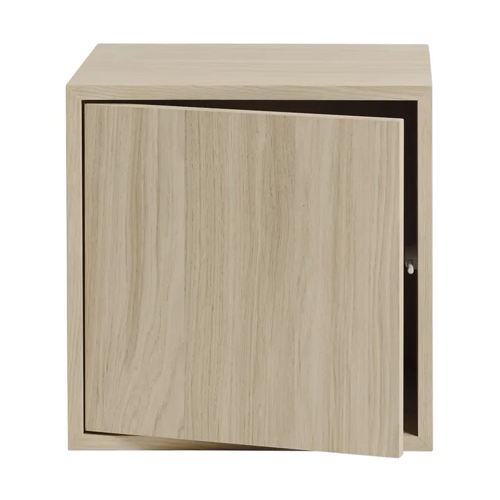 Stacked 2.0 shelving with door, medium - Oak - Muuto