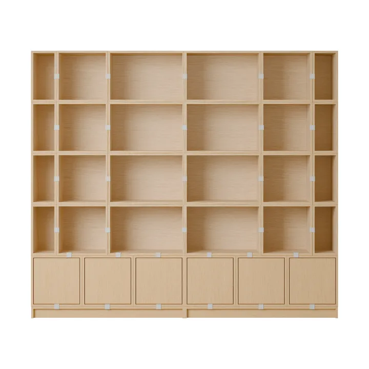 Stacked storage system Bookcase Configuration 1 - Oak - Muuto