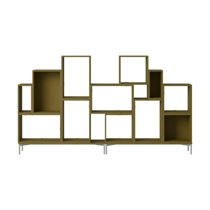 Stacked storage system bookcase configuration 3 - Brown green - Muuto