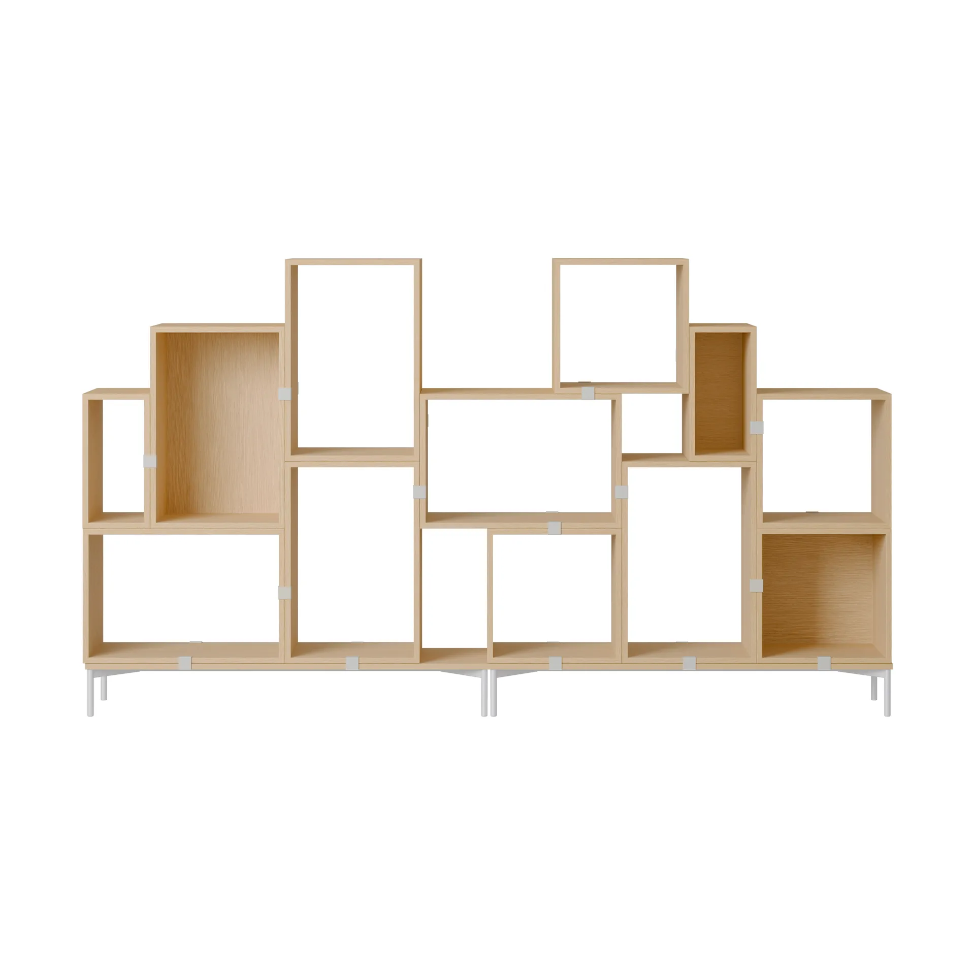 Stacked storage system bookcase configuration 3, Oak Muuto