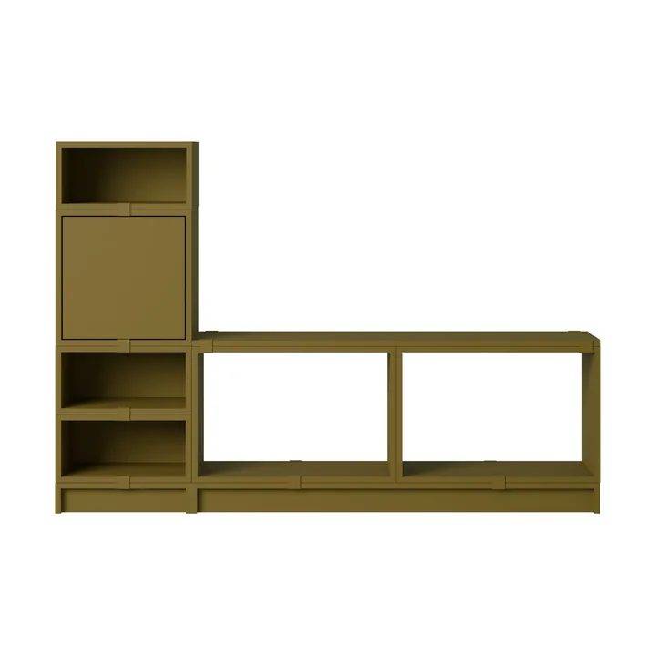 Stacked storage system hallway configuration 1 - Brown green - Muuto