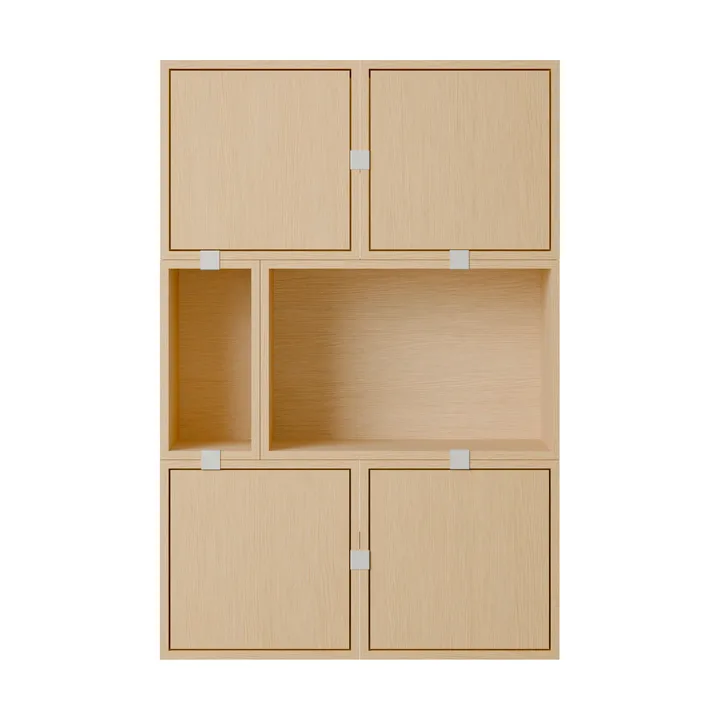 Stacked storage system sideboard configuration 4 - Oak - Muuto