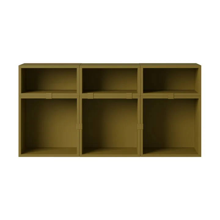 Stacked storage system sideboard configuration 5 - Brown green - Muuto