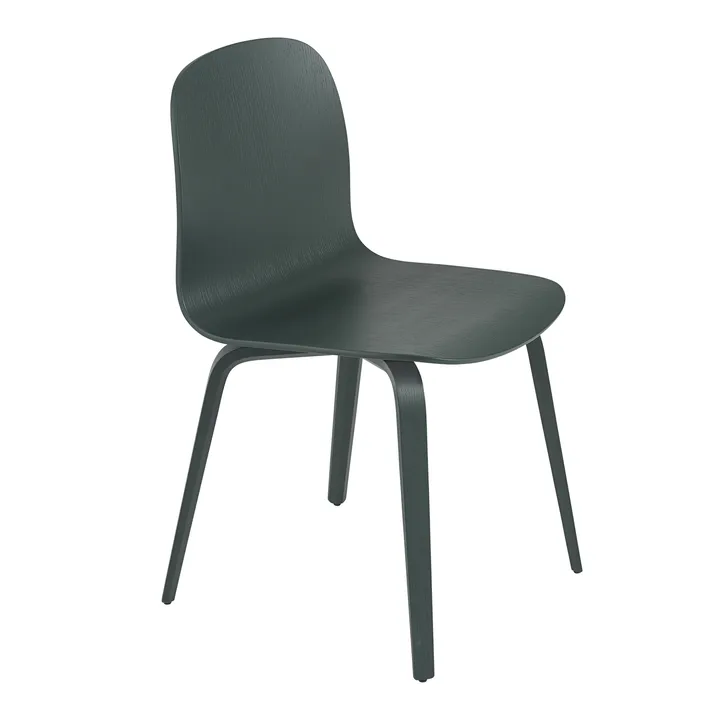 Visu chair wooden base - dark green - Muuto