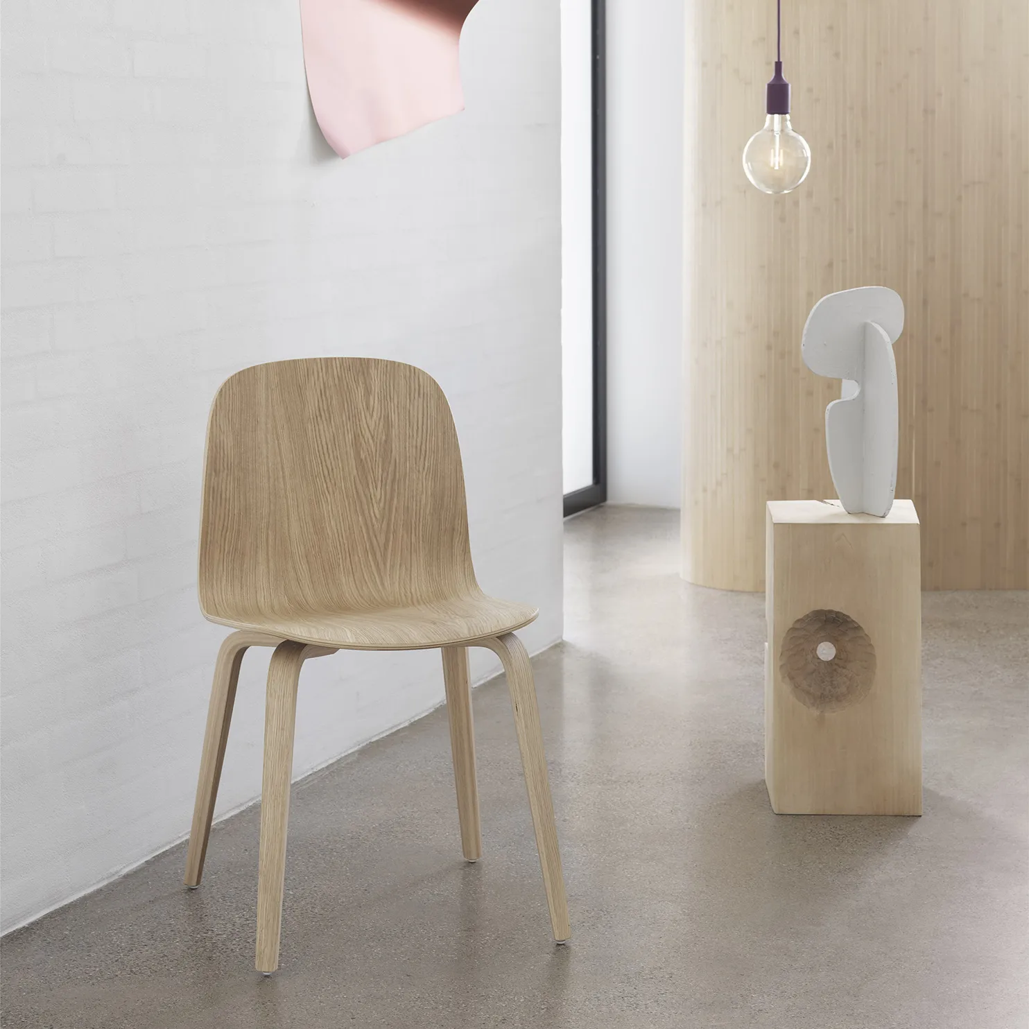 Visu chair wooden base, Oak Muuto