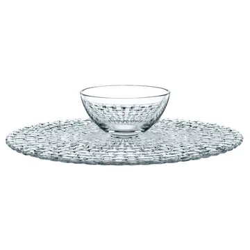 Bossa Nova cake dish/chip and dip plate - clear - Nachtmann