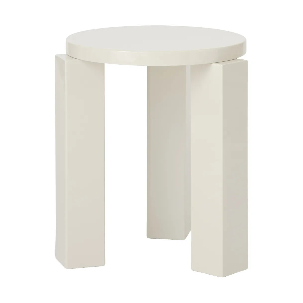 Atlas round stool, Cream, Ø36x44 cm New Works