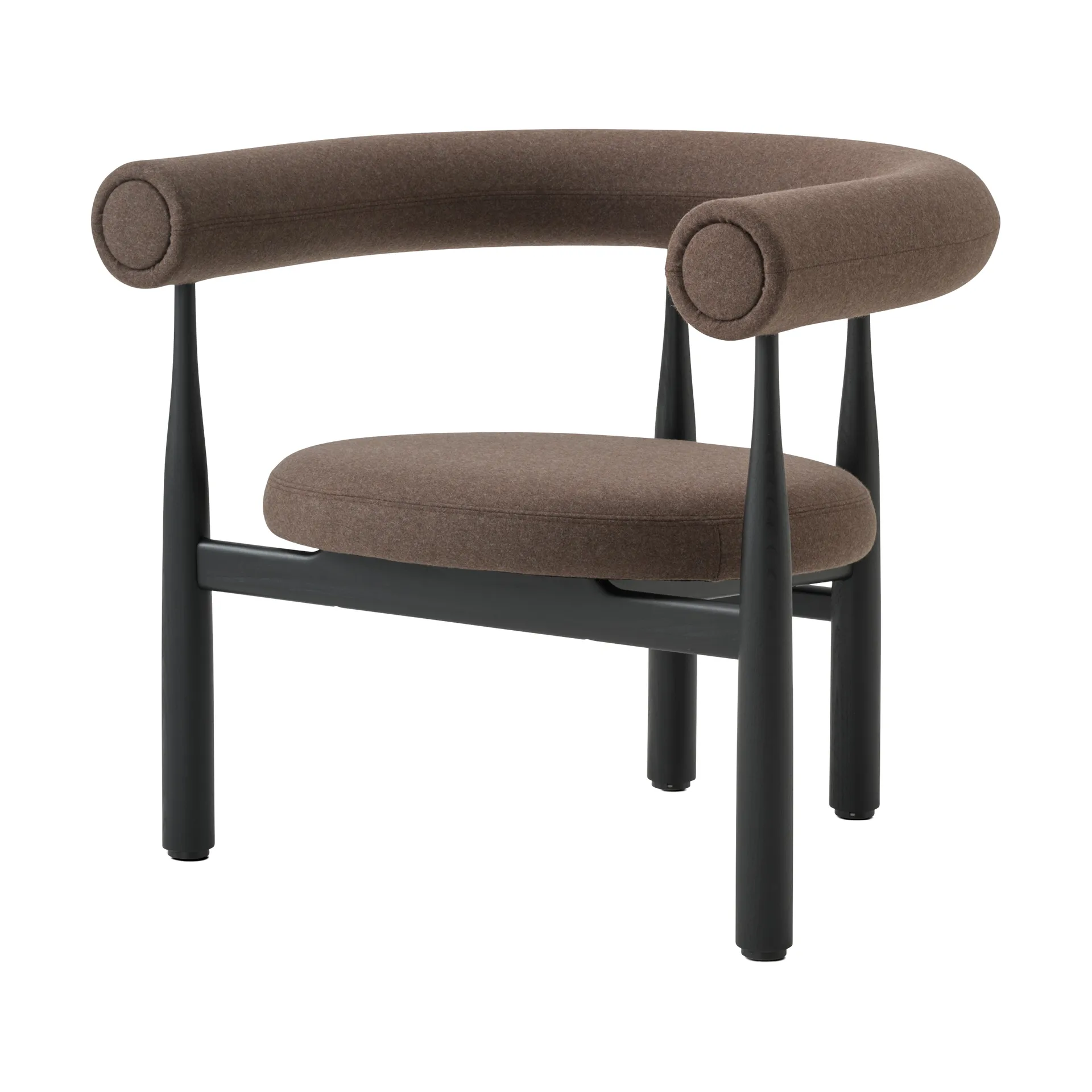 Bukowski Lounge Chair, Black, Wooly Plus 1008 New Works