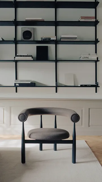 Bukowski Lounge Chair - Black, Wooly Plus 1008 - New Works
