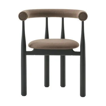 Bukowski upholstered armchair - Black, Wooly Plus 1008 - New Works