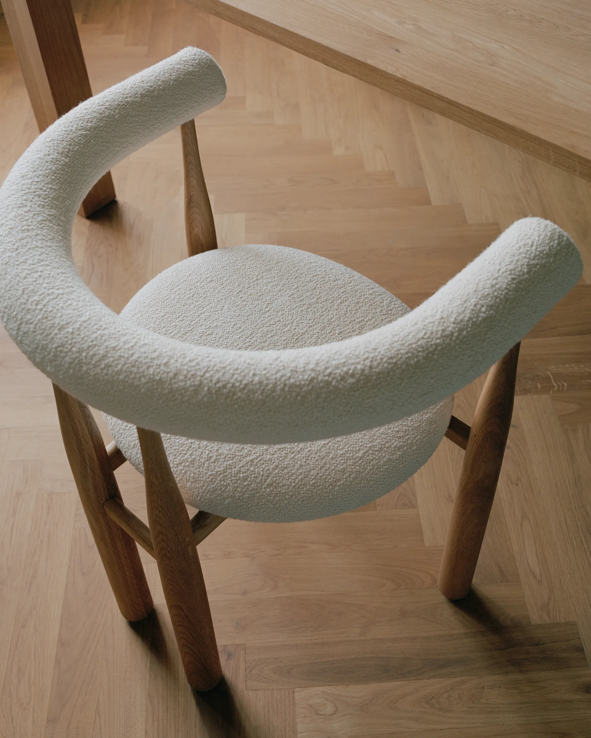 Bukowski upholstered armchair, Oak, Barnum Lana New Works